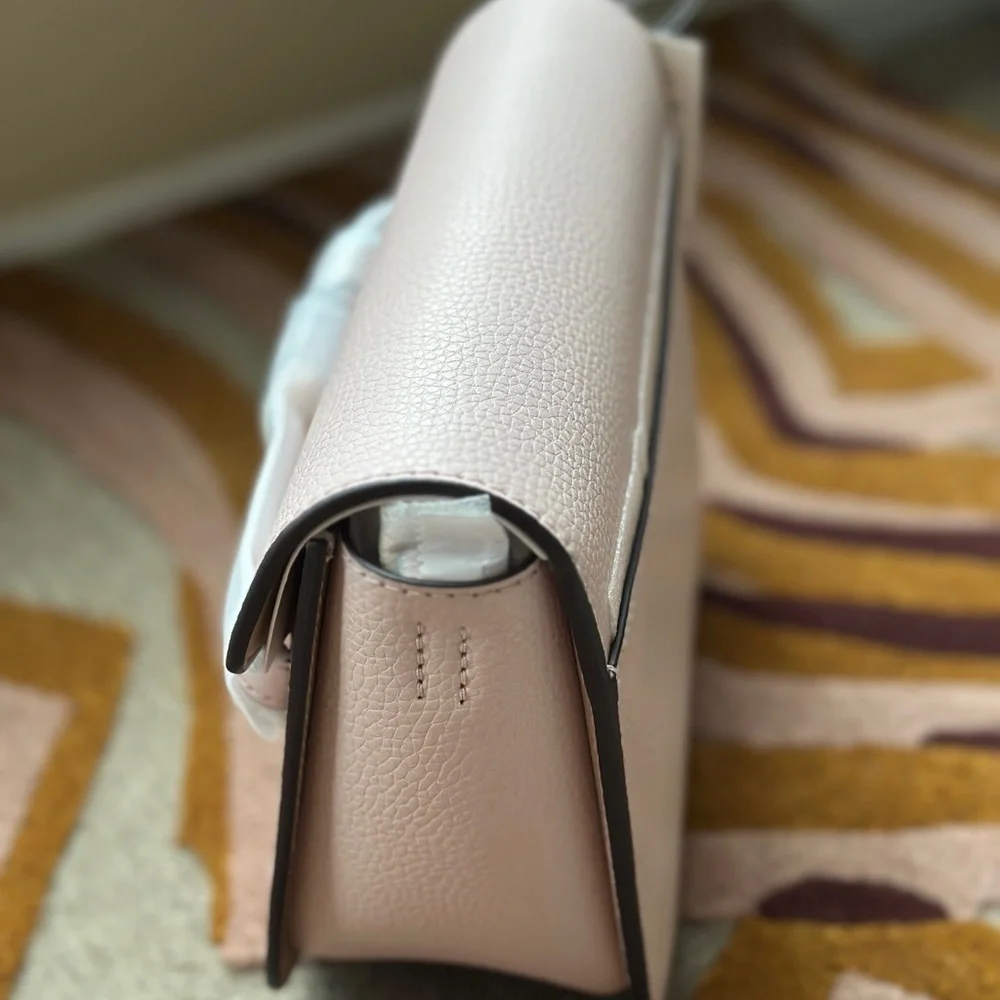 Michael Kors Emilia Small Leather Crossbody Bag-Powder Blush